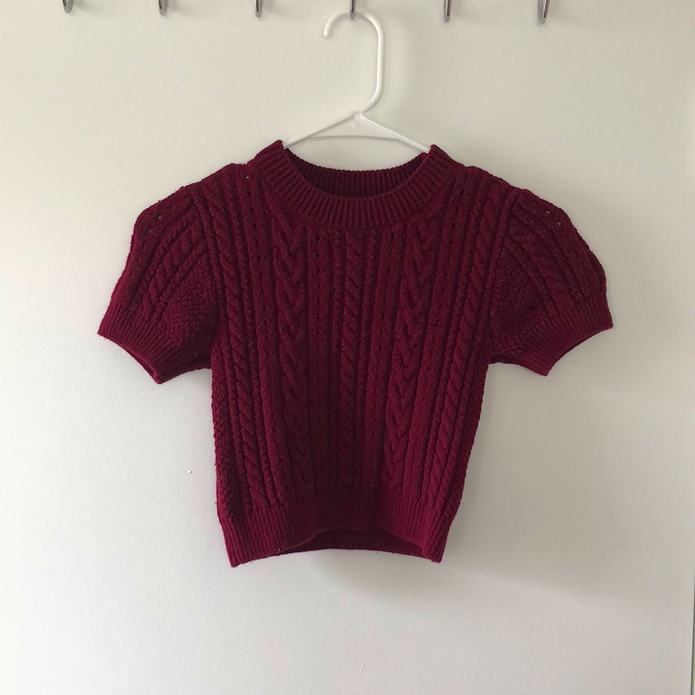 Burgundy, sweater crop top, Free People